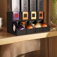 Coffee Pod Storage, Suitable For Multiple Brands, With Label Slot For Classification, Space-Saving Capsule Dispenser, Coffee Bar Essential, Coffee Pod Holder, Modern Coffee Storage Product Countertop Decor, Coffee Storage Organizer, Coffee Station Essential, Tea Coffee Sugar Canister - Black - View 4