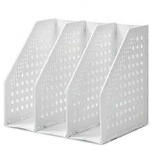 Soporte plegable para libros 1 pieza, diseño elegante de 4 paneles, ajustable en altura y ángulo.Ideal para estudiantes, oficinas y hogar: organiza libros, documentos, tabletas y accesorios escolares o profesionales.Fabricado en material resistente y estable, con gran capacidad y acabado premium para una exhibic - Blanco - Ver 1