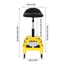 YUNRUX Taburete con ruedas ajustable Silla de taller ajustable para taller mecánico - A - Ver 2