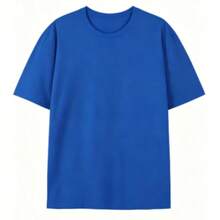 Big Jesus Fan Graphic Top-Loose-Fit Easy Relaxed Style, - 寶藍色 - 查看 4