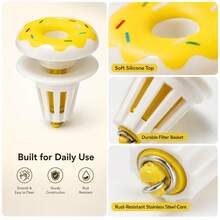 Cute Donut Shaped Plastic Bathroom Sink Stopper, Pop-Up Sink Drain Plug, Press-Type Odor-Proof Stopper - View 5