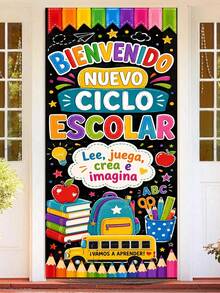 Back To School Decorative Banners, Multiple Designs "We Will Shine This Year/Welcome Back To School/We Come Back With Dreams/Learning Is An Adventure/Great Dreams Start Here/Welcome New School Year", Polyester Material, Suitable For Door And Wall Decoration, Multiple Styles - FAIXIAO - View 14