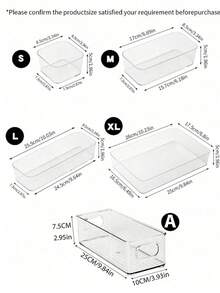 1/4/5/6/18 Peças Caixa de Armazenamento de Cosméticos Estilo Gaveta Transparente, Organizador de Compartimento de Mesa, Adequado para Cosméticos, Joias, Cuidados com a Pele, Artigos de Papelaria e Suprimentos de Cozinha, Presente Perfeito para Mulheres - Transparente - Visão 2