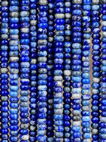 Ca. 155 Stück 4*2mm Natürliche Lapislazuli Abakus Perlen - Polierte ovale Edelstein Perlen DIY Halskette und Armband, Länge 38cm/15 Zoll, Schmuckherstellung Materialien - Lapislazuli - Übersicht 5