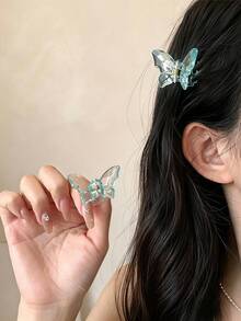 12/6/2 pièces Pinces à cheveux papillon en gelée 3D, cristal clair et transparent, durable et respectueux des cheveux, accessoires capillaires doux et mignons - convient aux filles et aux adolescentes, pour le quotidien, les vacances, l'école, les rendez-vous - Multicolore - Voir 5