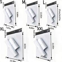 Mixed Pack Of 45/75 White Courier Bags, Extra Durable Self-Adhesive Shipping Bags (15 Pieces Of Each Size), Waterproof Polyethylene Mailing Bags Suitable For Garments And Large Parcels - White - View 4