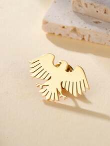 LIKGREAT 1pc Ins Minimalist Geometric Lightning Brooch, Gold & Silver Dual-Tone Stainless Steel Pin For Jacket, Bag, Chest Decoration, Unisex - Brooch Series - View 6