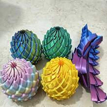 1個 3D列印可變形龍鱗紓壓蛋，可扭轉旋轉擺動的龍玩具，創意手指紓壓桌面玩具，節日禮物與派對，隨機顏色 - 扭扭蛋L - 查看 3