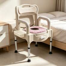 kangten Bedside Commode Toilet, Portable Toilet Chair, Adult Potty Chair For Bathroom - Grey + White - View 4