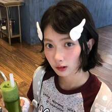 2pcs Angel Wing Hair Clips, Magic Japanese Style Cute Fresh Headwear, Same Style As Sakura And Xie Anran - White - View 1