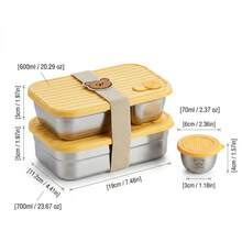 Multifunctional Portable 304 Stainless Steel Lunch Box, Fruit Salad Food Storage Container, Leak Proof Bento Box, Stackable Bento Lunch Box,Dishwasher Allowable, Suitable For Student And Adult Use In School, Office, Picnic,Travel, Back To School - Multicolor - View 11