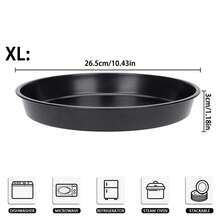 1pc Black Carbon Steel Pizza Pan, Round Pizza Baking Tray, Non-Stick Bakeware, Pizza Mold, Pizza Pan, Suitable For Pizza, Pie, Cake, Bread, Roasted Meat, Oven Tray, Baking Set - View 9