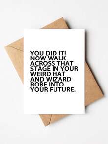 1pc Humorous Graduation Card With Envelope - "You Did It! Funny Hat And Gown" Perfect Graduation Gift For Male And Female Graduates, Suitable For High School And College Graduates, Blank Inside - Multicolor - View 10