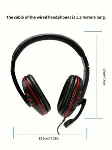 Lightweight Foldable Wired Headphones With Microphone - Detachable 3.5mm Plug, Noise Cancelling For Gaming And Calls, Compatible With Smartphones, Tablets, Laptops - Dark Blue - View 6