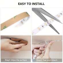 Battery Powered LED Light Strip (Batteries Not Included), Warm White & Bright White, Wireless Switch Control, Suitable For TV Backlight, Party, Bedroom, Camping, DIY Home Decor, Perfect Choice For Thanksgiving - 彩色 - 查看 7