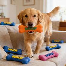 1pc Random Color, Dog Squeaky Bone Toy, Durable Chew Toy, Pet Tooth Cleaning Toy, Cat And Dog Interactive Training, Relieve Boredom, Battery-Free - Multicolor - View 4