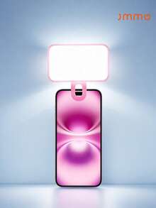 JMMO Luz de selfie portátil para videoconferencias con clip para cámara de teléfono, luz LED con clip para videoconferencias, 3 modos de iluminación, recargable, portátil, adecuada para portátiles/teléfonos/tabletas/llamadas de Zoom/maquillaje, adecuada para selfies y transmisión en vivo, luz portátil - Multicolor - Ver 3