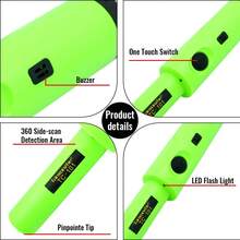 New Metal Detector, Waterproof 360 ° Scanning, High Sensitivity, Including Belt And Leather Case, Gold Treasure Hunting And Excavation Tool With Buzzer And Vibration Function, Portable New Model (Battery Free) - Green - View 4
