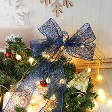 Shiny Sequin Mesh Decorative Ribbon, Lightweight Transparent Metallic Luster Mesh Ribbon, Available In Red, Gold, Champagne Gold, Royal Blue, Light Blue, Green, Easy To Bend And Shape, Suitable For Making 3D Bows, Gift Wrapping, Christmas Tree Decoration, Wreath Decoration, Door Decor, Tabletop Arrangement And Holiday Crafts, Applicable For Christmas, New Year, Wedding, Birthday Party, Celebration, Gift Wrapping, Home Decor And DIY Crafts, Adding Sparkling Texture And Elegant Atmosphere To Holiday Scenes. - Christmas Sequin Ribbon - View 10