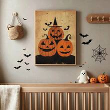 1/6 pezzi Arte da parete vintage di Ognissanti, Decorazione per la casa, Stampe d'arte da parete, Luna, Zucca, Gufo, cartellone decorativi per la camera dei bambini, Regali di Ognissanti, Arte da parete - Multicolore - Visualizzare 12