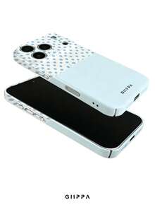 GIIPPA 1pc Spotted And Pure Light Blue Block Pattern Design, Phone 17 Pro Max Phone Case, Compatible With Phone 16 Pro Max, 15 Pro Max, 14 Pro Max, Korean Style High-End Fashion Fun Phone Case, Compatible With 11/12/13/14/15/16 Pro Max Plus, Elegant Design Suitable For Men And Women, Perfect Gift For Girlfriend On Christmas, Valentine's Day, Easter, Wedding Season And Birthday! - Baby Blue - View 3