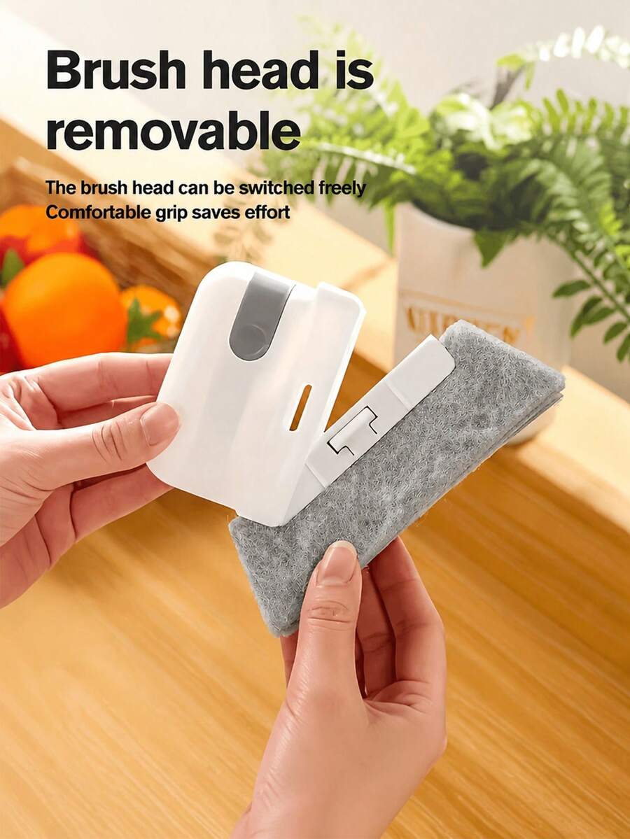 1 Set Multi-Function Handheld Cleaning Brush, Suitable For Doors, Windows, Kitchen Gaps And Crevices Cleaning Tool, Gap Cleaning Brush, Suitable For Kitchen, Doors, Tracks, Easy To Use, Comes With Window Track And Corner Cleaning Brush, Reusable Household Dusting Tool