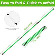 48-Inch Golf Alignment Sticks 2 Packs Collapsible Golf Practice Rods For Aiming, Putting,Golf Training Sticks With Clear Tube Case - A - View 2