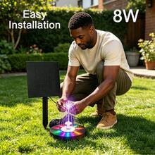 1pc 8W Integrated Water Pump With Light Solar Fountain - 1 Set - View 4
