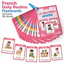 Lachilly Montessori Toddler Daily Routine Flashcards | English French Spanish Trilingual Vocabulary Cards | Early Learning Educational Toy | Language Ability Development | Children's Flashcards | Teach English French Spanish - Multicolor - View 15