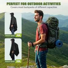 Multifunctional 3-In-1 Poncho Raincoat, Suitable For Outdoor Cycling, Hiking, Mountaineering, Off-Road, Portable One-Piece Raincoat - Multicolor - View 9