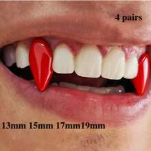 Decorative Costume Party Prank Resin Fangs, Halloween Vampire/Zombie Theme, Realistic Teeth Prop Set, 4pcs, Includes Toothpaste-Shaped Prop - Multicolor - View 5