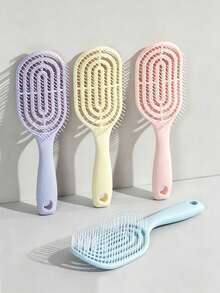1pc Anti-Tangle Hair Brush, Soft Massage Brush, Breathable Quick-Dry Styling Brush (Suitable For Women And Girls), Scalp Massage Brush With Flexible Bristles, Portable Daily Hair Care Essential, Hairdressing Tool, Salon And Home Hair Comb - A - View 1