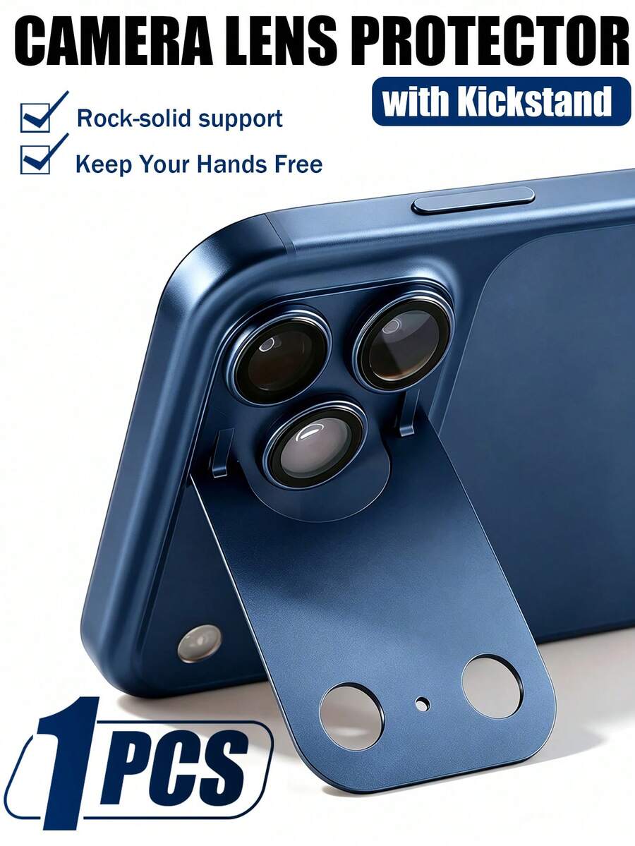 Mr. War Gorilla 1pc - Integrated Lens Protector Film [Blue] Foldable Lens Cover Protector Film, Foldable Angle Up To 90 Degrees, Made Of Tempered Glass For Lens Film, High Definition Transparent Without Image Quality Loss, Easily Capture Original Color Image Quality, Compatible With IPhone 17 Promax/17 Pro And Other Series.