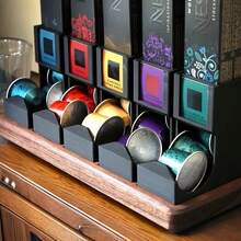 Coffee Pod Storage, Suitable For Multiple Brands, With Label Slot For Classification, Space-Saving Capsule Dispenser, Coffee Bar Essential, Coffee Pod Holder, Modern Coffee Storage Product Countertop Decor, Coffee Storage Organizer, Coffee Station Essential, Tea Coffee Sugar Canister - Black - View 10
