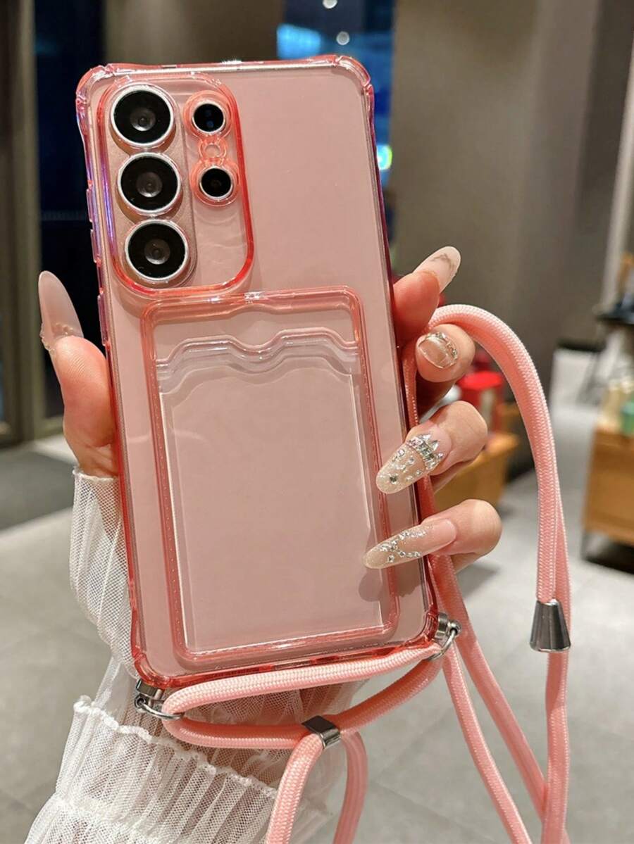 Shockproof Four Corner Adjustable Crossbody Lanyard Phone Case Compatible With Samsung Galaxy S26 Ultra S25 Ultra S24 Ultra S23 Ultra S22 Ultra Soft Camera Protection Card Holder Soft Cover