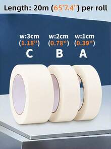 3 Sizes Residue-Free Masking Tape, Easy Tear & Heat Resistant, For Student Painting, Watercolor, Oil Painting, Acrylic, Studio Sketching And DIY Art Masking - Round - View 11