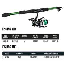 KecchKrezing Deep Green Travel Fishing Rod Set With Full Fishing Tackle Bag, Suitable For Beginners, New Cool Gear For Fishing Enthusiasts - Green - View 4
