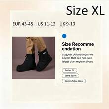 Mid-Calf Zipper PVC Waterproof Shoe Covers, Non-Slip Thickened Wear-Resistant Rain Boots, Unisex, Outdoor Travel Rain Shoe Covers, Recommended To Buy One Size Larger For Better Fit - Black - View 8