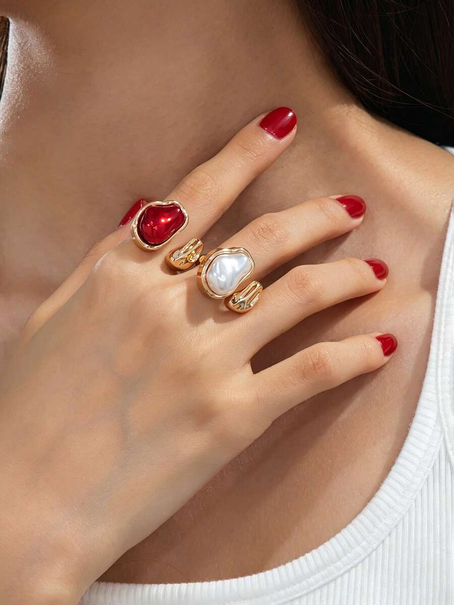 1pc Fashionable Personalized Geometric Women's Ring - Geometric Women's Ring - View 1
