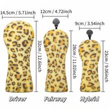 1 pezzo Copri testa per driver, fairway wood e ibrido da golf, design in finta pelliccia leopardata, materiale in peluche imbottito e antipolvere, regalo ideale per festival, accessori da golf pratici, scelta regalo perfetta - Multicolore - Visualizzare 11