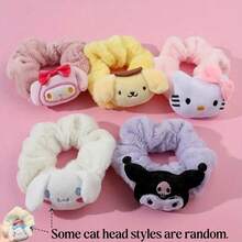 SANRIO 1/5入 Hello Kitty 女款彈性毛絨髮圈，Kuromi 髮飾，適合高馬尾 - 彩色 - 查看 9
