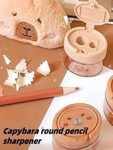 1pc Random Color, Suitable For Standard Pencils, Fun Creative Capybara Pencil Sharpener, Luxury, Fashion, Cool Stationery, Creative Flip Design, Unique Design, Fun Learning Supplies And Teacher Reward Gifts, Cool Soft Teacher Stationery, Convenient Small Pencil Sharpener For Students, Desktop Decoration Portable Pencil Trimmer, Suitable For Graduation Season, Back To School Season (Packaging Box Not Included) And Birthday Decorations - Color Style Randomized - View 6