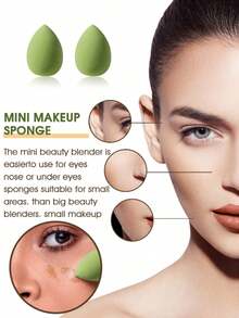 10 piezas/1 pieza Juego de esponjas de maquillaje, borla de polvo de terciopelo, esponja de corrector, borla de maquillaje, esponja de maquillaje, herramientas de maquillaje, esponjas de belleza mixtas para una aplicación perfecta de líquidos, cremas y bases, esponjas de maquillaje multicolor, base de maquillaje sin látex de uso dual seco/húmedo para rostro y corrector, borla de polvo triangular de terciopelo, esponja de belleza, esponja de maquillaje, borla de maquillaje - verde - Ver 3