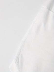 Camiseta creativa de cuello redondo con estampado frontal y trasero en algodón puro, mangas cortas de moda para el verano, top casual para uso diario, entrega local rápida. - Blanco - Ver 3