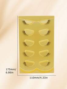 5 paires d'extensions de cils 3D en fourrure de chat à effet œil de renard naturel, bouclés et ailés, avec bande transparente invisible, faux cils confortables et légers pour débutants - Voir 10