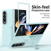 Funda para teléfono Galaxy ZFold3/Fold4/Fold5/Fold6/Fold7/Fold8/Fold8Ultra/W26 con diseño de marco de protección de lente, versátil y de moda, funda para teléfono con soporte, funda para teléfono de unicolor - Multicolor - Ver 15