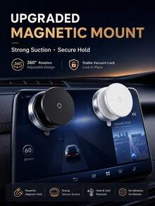 360° Rotating Magnetic Car Phone Holder, Adjustable Vacuum Magnetic Phone Mount, Rotating Vacuum Suction Cup No Glue Needed, Suitable For Car/Gym/Mirror/Smooth Surface Hands-Free Installation, Compatible With All Smartphones - Multicolor - View 5