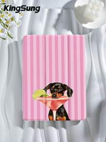 Kingsung Tablet dengan Motif Anjing Bergaris, Cocok untuk iPad Air 8 (Model M4), 2026 11-Inch/13-Inch, 9.7/10.2/10.5/10.9/12.9-Inch, Pro 11-Inch, Generasi ke-10, Galaxy Tab S6 Lite 10.4-Inch, Kindle Paperwhite 2024 Generasi ke-12, Kindle 2022 Generasi ke-11. Dilengkapi dengan Stand Cerdas, Fungsi Tahan Guncangan, serta Fungsi Bangun dan Tidur Otomatis. - MultiWarna - View 2
