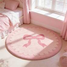 1 pieza Alfombra decorativa estilo lazo rosa crema, alfombra esponjosa y cómoda, alfombra para sala de estar, alfombra para dormitorio, alfombra para vestidor, alfombra para entrada, alfombra para cocina, alfombra para lado de la cama, duradera y a prueba de polvo, alfombra de decoración del hogar, regalo de Año Nuevo, regalo para familia y amigos, alfombra para lado de la cama - Multicolor - Ver 3