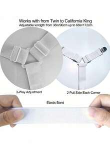 2 piezas de correas ajustables para fijar la sábana de la cama, clips elásticos para sábana, diseño triangular, adecuados para todos los colchones, clips de fijación segura, tela tejida, lavable a máquina, múltiples métodos de instalación - Multicolor 3 - Ver 5